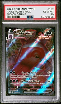 2021 Pokemon Sword & Shield Fusion Strike 157 Full Art/gengar Vmax PSA