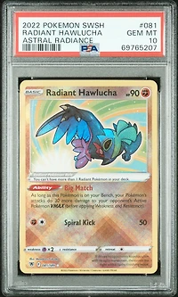 2022 Pokemon Sword & Shield Astral Radiance 081 Radiant Hawlucha PSA 10