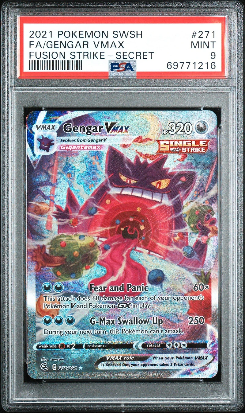 2021 Pokemon Sword & Shield Fusion Strike Fa/gengar Vmax PSA