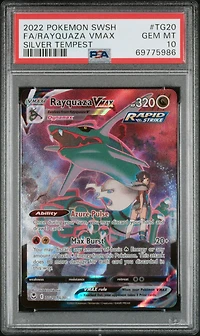 2022 Pokemon Sword & Shield Silver Tempest Tg20 Full Art/rayquaza Vmax PSA