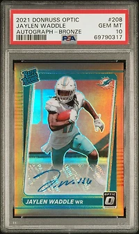 2021 Panini Donruss Optic 208 Jaylen Waddle Autograph-bronze PSA 10