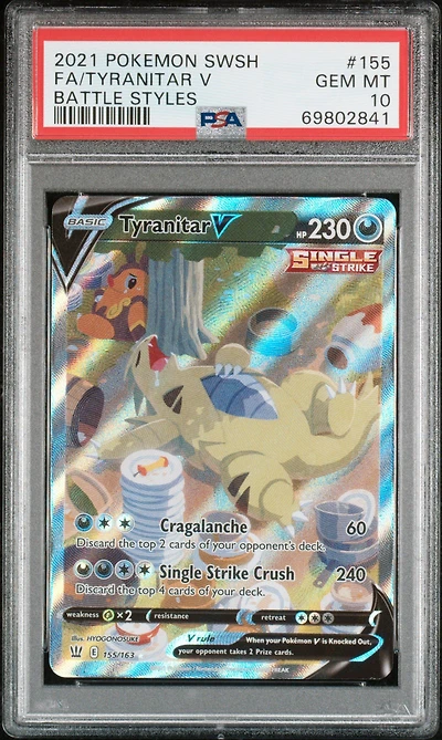 2021 Pokemon Sword & Shield Battle Styles Full Art/tyranitar V PSA
