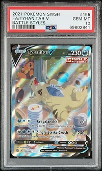 2021 Pokemon Sword & Shield Battle Styles Full Art/tyranitar V PSA