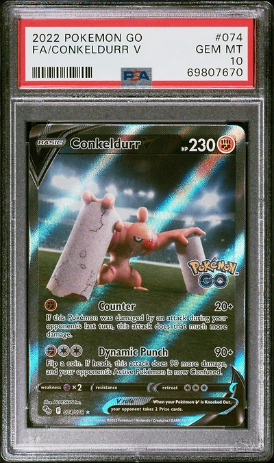 2022 Pokemon Go 074 Full Art/conkeldurr V PSA