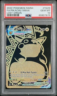 2022 Pokemon Sword & Shield Lost Origin Tg29 Fa/pikachu Vmax PSA