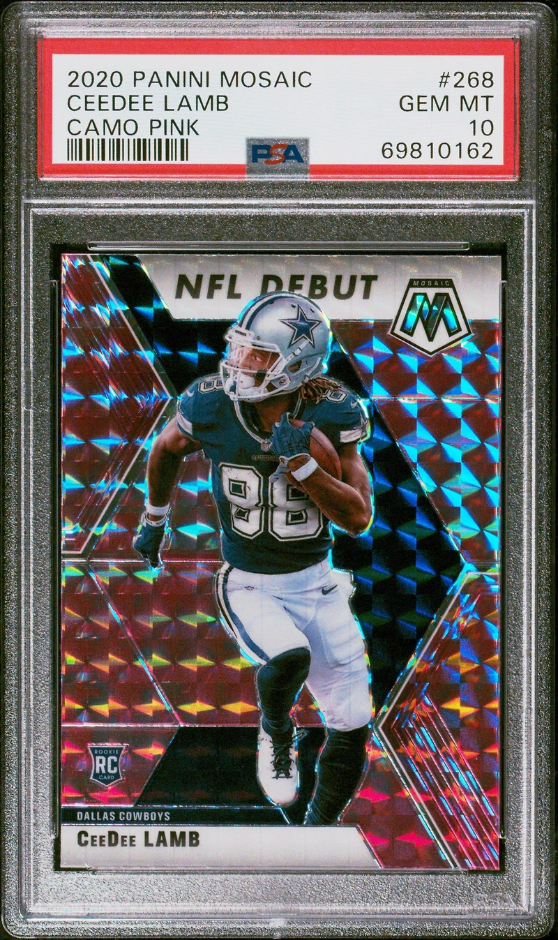 2020 Panini Mosaic 268 Ceedee Lamb Camo Pink PSA 10