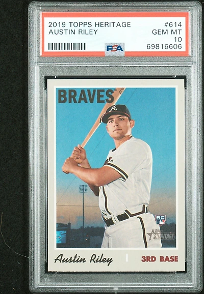 2019 Topps Heritage 614 Austin Riley PSA 10