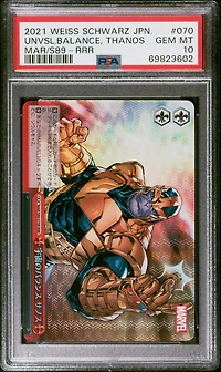 2021 Weiss Schwarz Japanese Marvel 070 Universal Balance, Thanos Rrr PSA 10