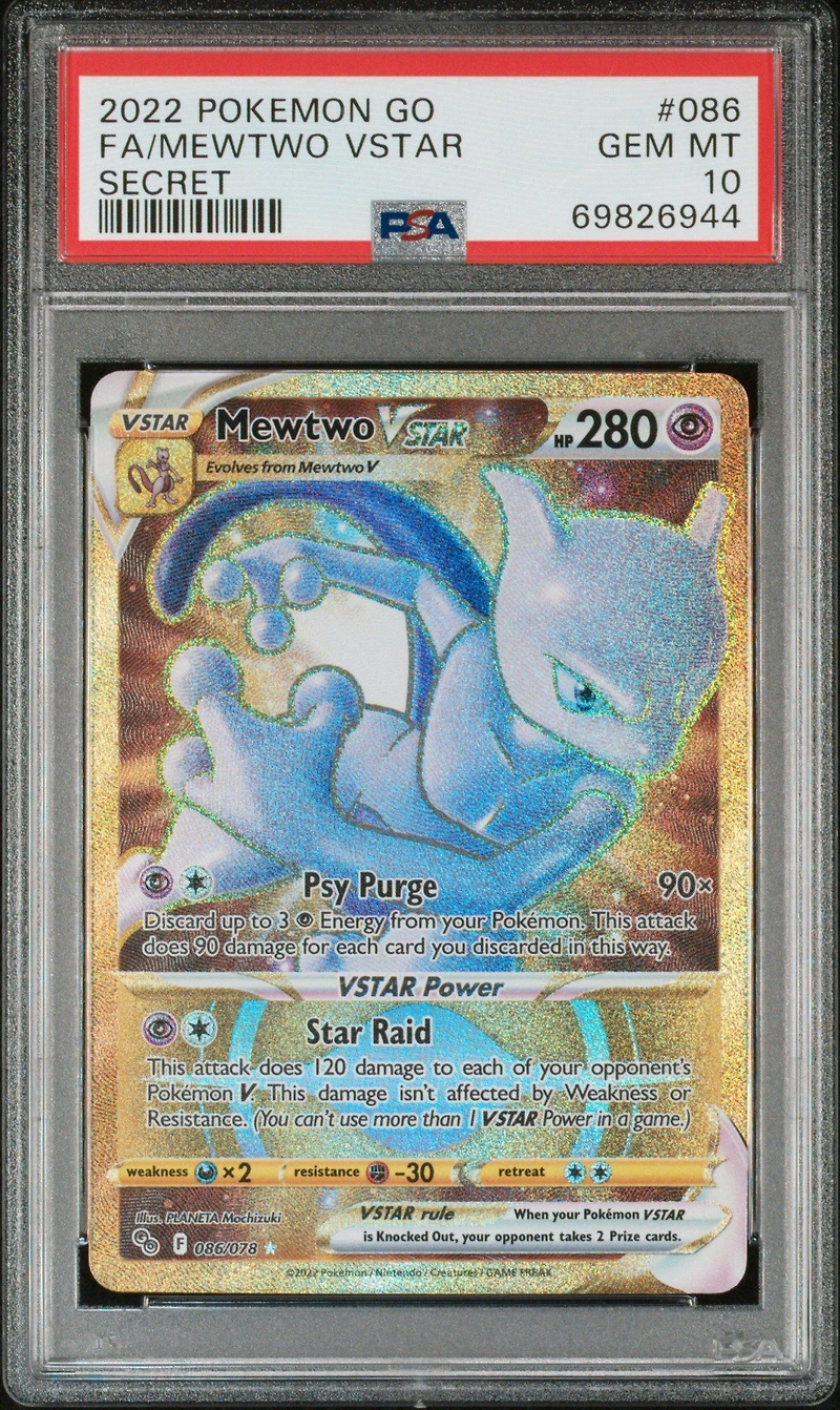 2022 Pokemon Go Full Art/mewtwo Vstar Secret PSA