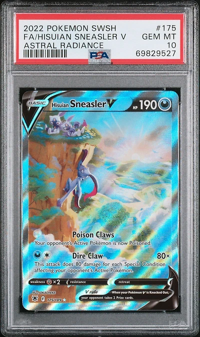 2022 Pokemon Sword & Shield Astral Radiance 175 Full Art/hisuian Sneasler V PSA