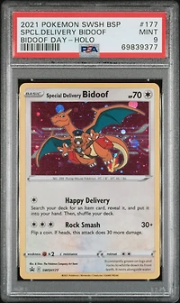 2021 Pokemon Swsh Black Star Promo 177 Special Delivery Bidoof-holo Bidoof Day PSA