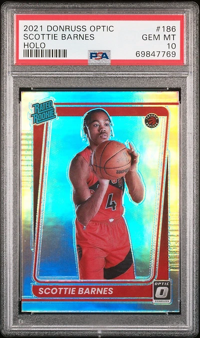 2021 Panini Donruss Optic 186 Scottie Barnes Holo PSA 10