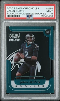 2020 Panini Chronicles Playoff Momentum Rookies M18 Jalen Hurts PSA 9