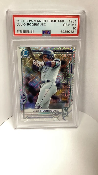 2021 Bowman Chrome Mega Box 231 Julio Rodriguez PSA 10