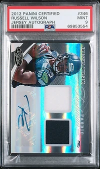 2012 Panini Certified 346 Russell Wilson Jersey Autograph PSA 9