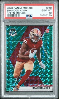 2020 Panini Mosaic 210 Brandon Aiyuk Green Mosaic PSA 10