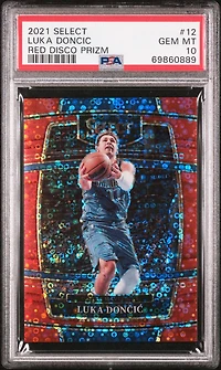 2021 Panini Select 12 Luka Doncic Red Disco Prizm PSA 10