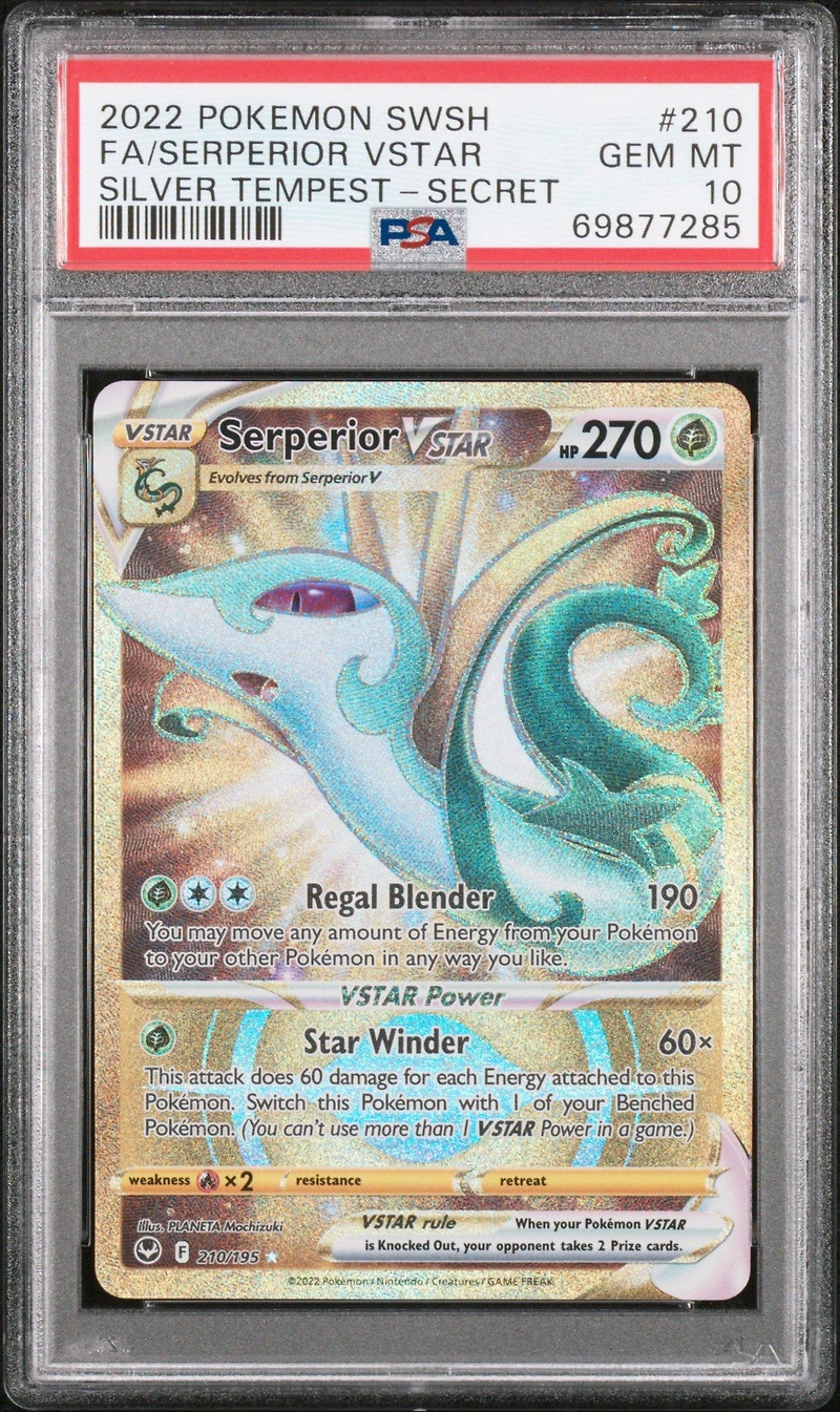 2022 Pokemon Sword & Shield Silver Tempest Full Art/serperior Vstar Secret PSA