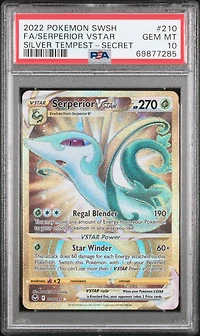 2022 Pokemon Sword & Shield Silver Tempest Full Art/serperior Vstar Secret PSA