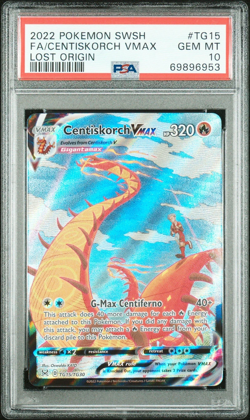 2022 Pokemon Sword & Shield Lost Origin Tg15 Full Art/centiskorch Vmax PSA