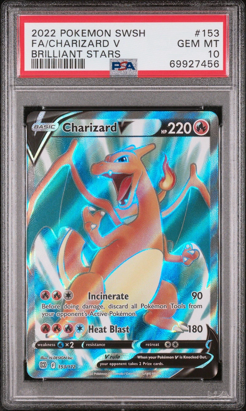 2022 Pokemon Sword & Shield Brilliant Stars Full Art/charizard V PSA