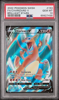 2022 Pokemon Sword & Shield Brilliant Stars Full Art/charizard V PSA