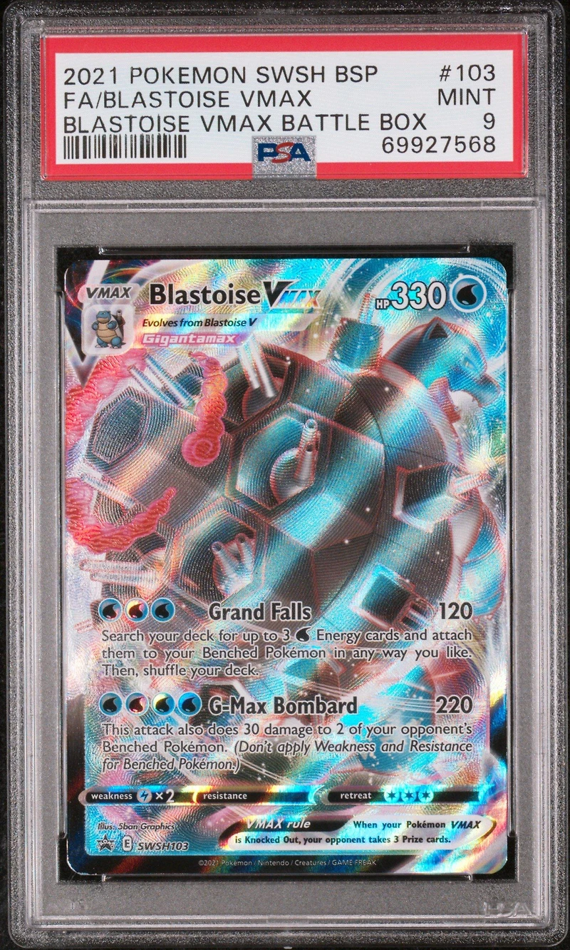 2021 Pokemon Swsh Black Star Promo 103 Full Art/blastoise Vmax Blastoise Vmax Battle Box PSA