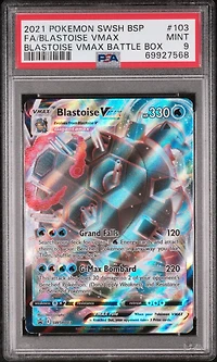 2021 Pokemon Swsh Black Star Promo 103 Full Art/blastoise Vmax Blastoise Vmax Battle Box PSA
