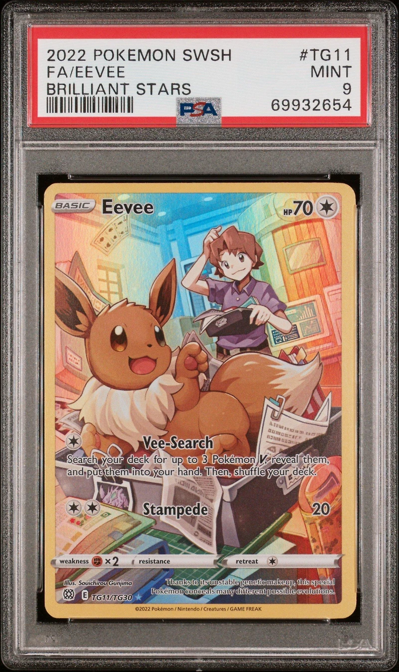 2022 Pokemon Sword & Shield Brilliant Stars Tg11 Full Art/eevee PSA