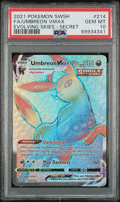 2021 Pokemon Sword & Shield Evolving Skies Fa/umbreon Vmax PSA