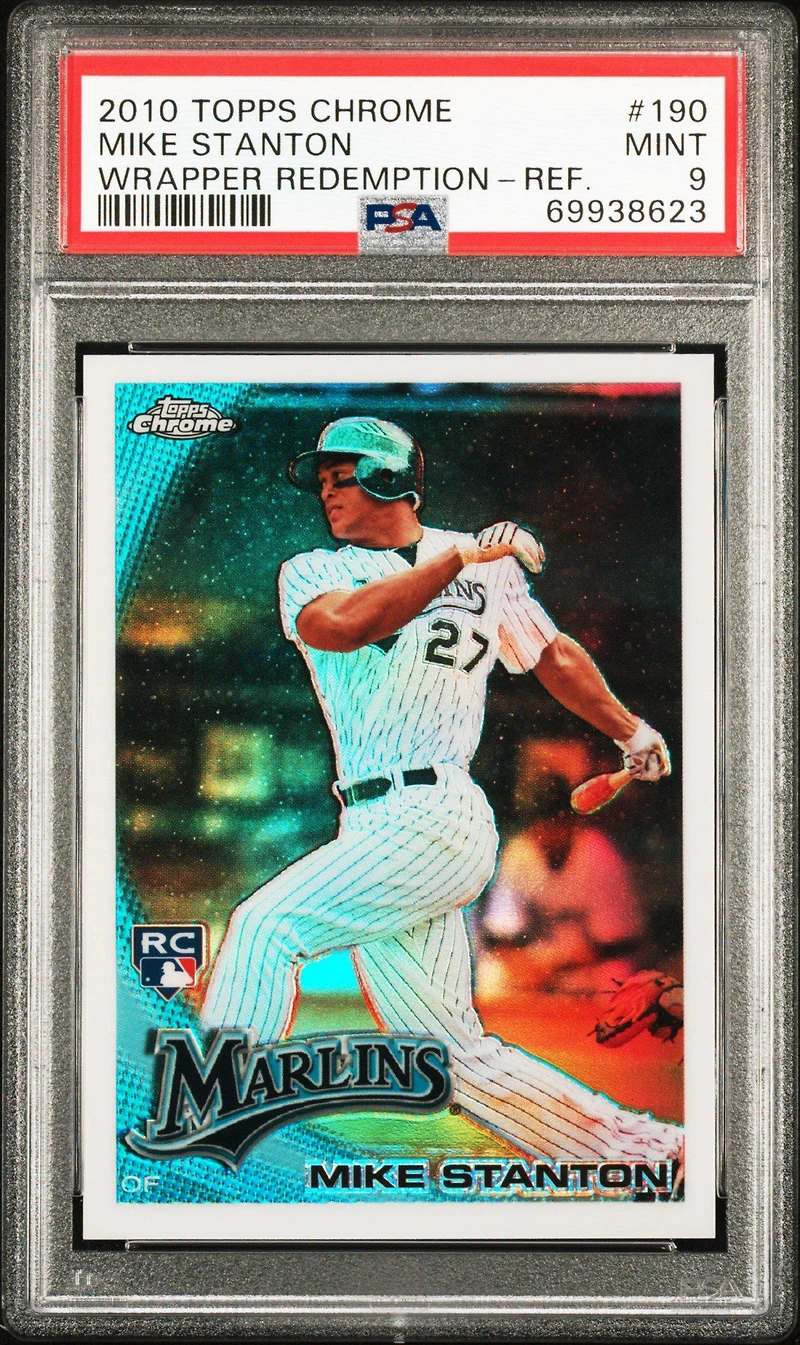 2010 Topps Chrome Wrapper Redemption 190 Mike Stanton Refractor PSA 9