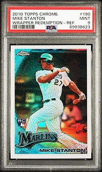 2010 Topps Chrome Wrapper Redemption 190 Mike Stanton Refractor PSA 9