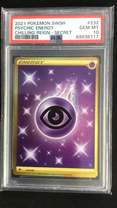 2021 Pokemon Sword & Shield Chilling Reign 232 Psychic Energy Secret PSA 10