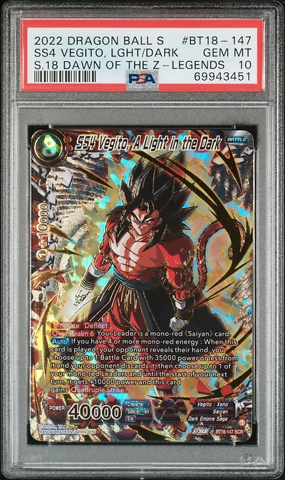 2022 Dragon Ball Super Card Game Series 18 Dawn Of The Z-legends Bt18-147 Ss4 Vegito
