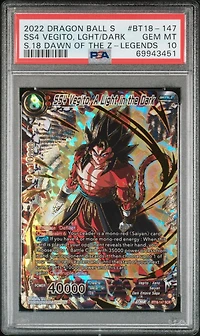 2022 Dragon Ball Super Card Game Series 18 Dawn Of The Z-legends Bt18-147 Ss4 Vegito
