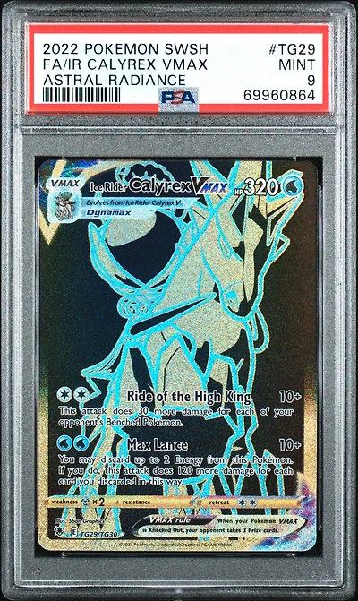 2022 Pokemon Sword & Shield Astral Radiance Tg29 Full Art/ice Rider Calyrex Vmax PSA