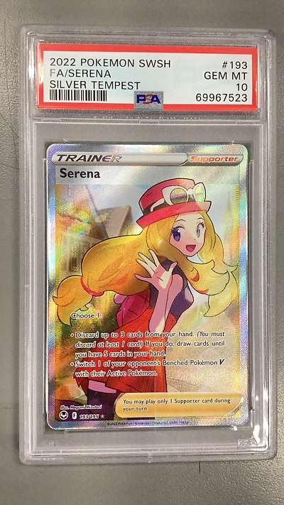 2022 Pokemon Sword & Shield Silver Tempest 193 Full Art/serena PSA