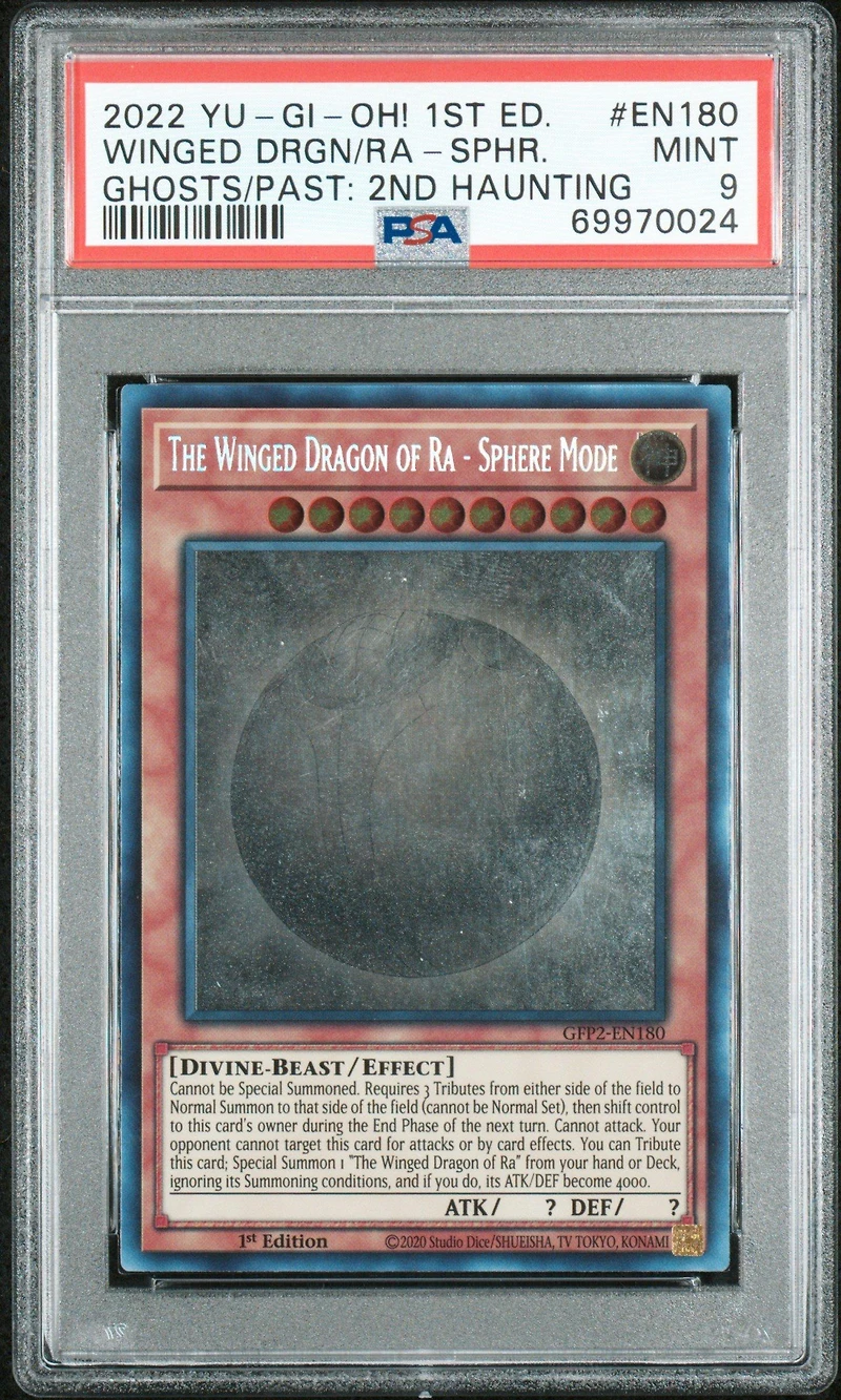 2022 Yu-gi-oh! Gfp2-ghosts From The Past: The 2nd Haunting En180 The Winged Dragon Of Ra-sphere Mode 1st Edition PSA 9