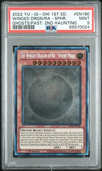 2022 Yu-gi-oh! Gfp2-ghosts From The Past: The 2nd Haunting En180 The Winged Dragon Of Ra-sphere Mode 1st Edition PSA 9