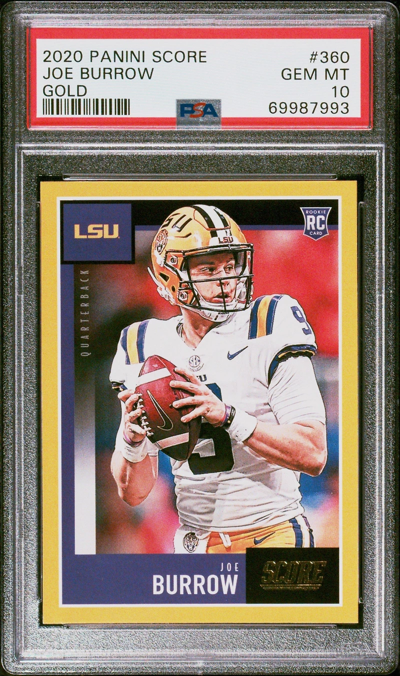 2020 Panini Score 360 Joe Burrow Gold PSA 10