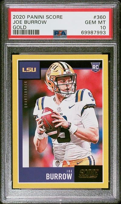 2020 Panini Score 360 Joe Burrow Gold PSA 10