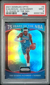 2021 Panini Donruss Optic 75 Years Of The Nba 9 Shai Gilgeous-alexander PSA 9