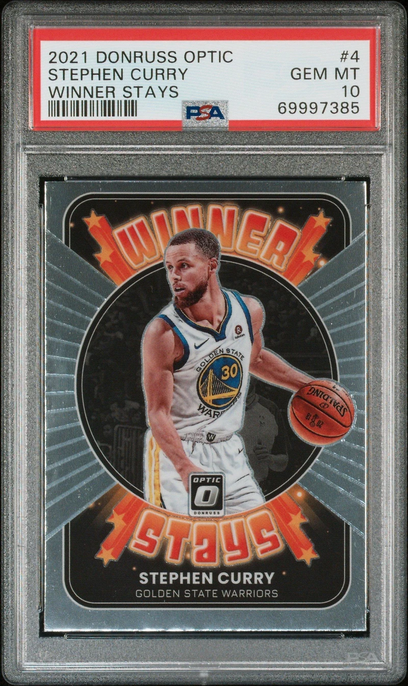 2021 Panini Donruss Optic Winner Stays 4 Stephen Curry PSA 10