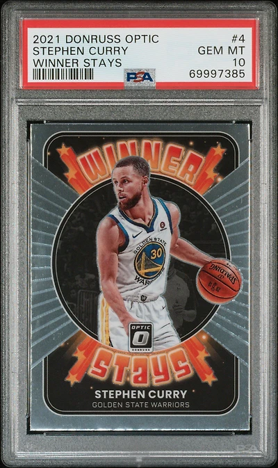 2021 Panini Donruss Optic Winner Stays 4 Stephen Curry PSA 10