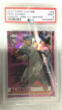 2019 Topps Chrome Update 52 Pete Alonso Pink Refractor PSA 9