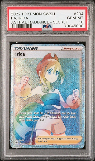 2022 Pokemon Sword & Shield Astral Radiance 204 Full Art/irida Secret PSA