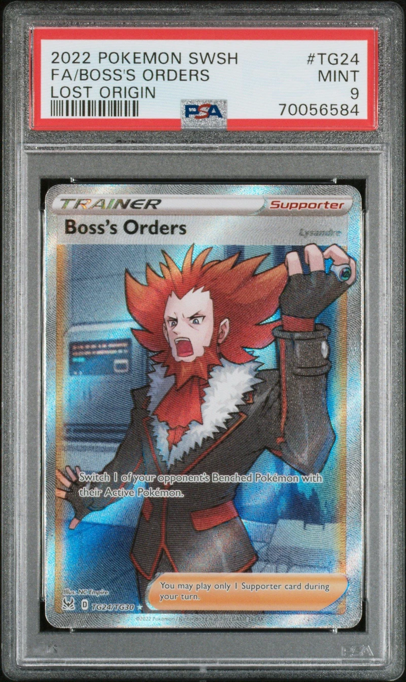 2022 Pokemon Sword & Shield Lost Origin Tg24 Fa/boss's Orders PSA 9