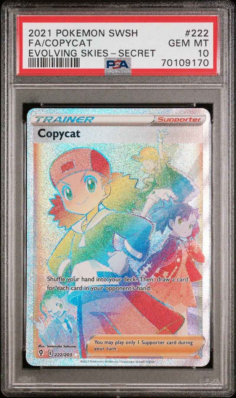 2021 Pokemon Sword & Shield Evolving Skies 222 Full Art/copycat Secret PSA