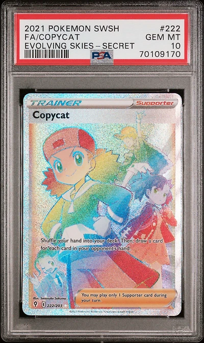 2021 Pokemon Sword & Shield Evolving Skies 222 Full Art/copycat Secret PSA