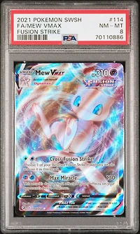 2021 Pokemon Sword & Shield Fusion Strike 114 Full Art/mew Vmax PSA